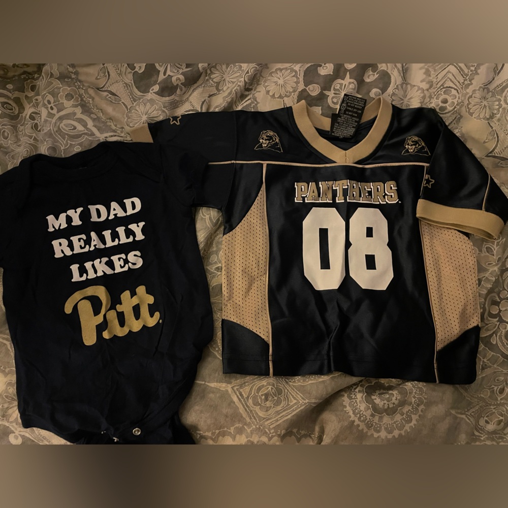University of Pittsburgh Panthers Kids Shirt - Black and Gold 12-24 mons Bundle